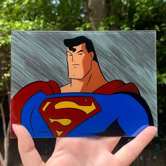 Superman 5”x7” Glass Painting