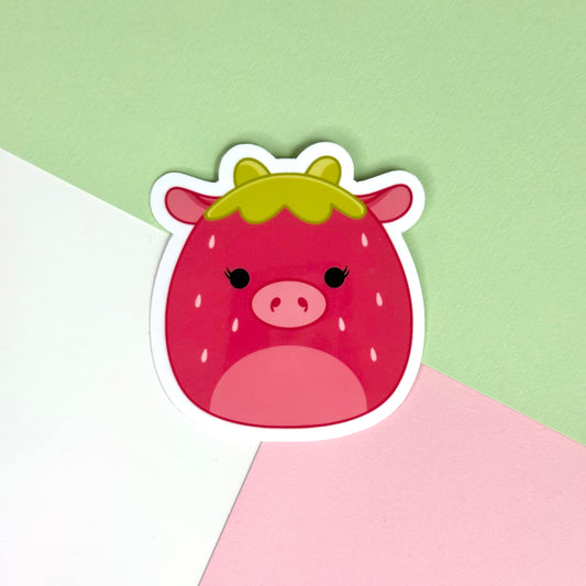 Squishmallow Strawberry Cow Sticker