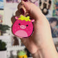 Squishmallow Strawberry Cow Keychain