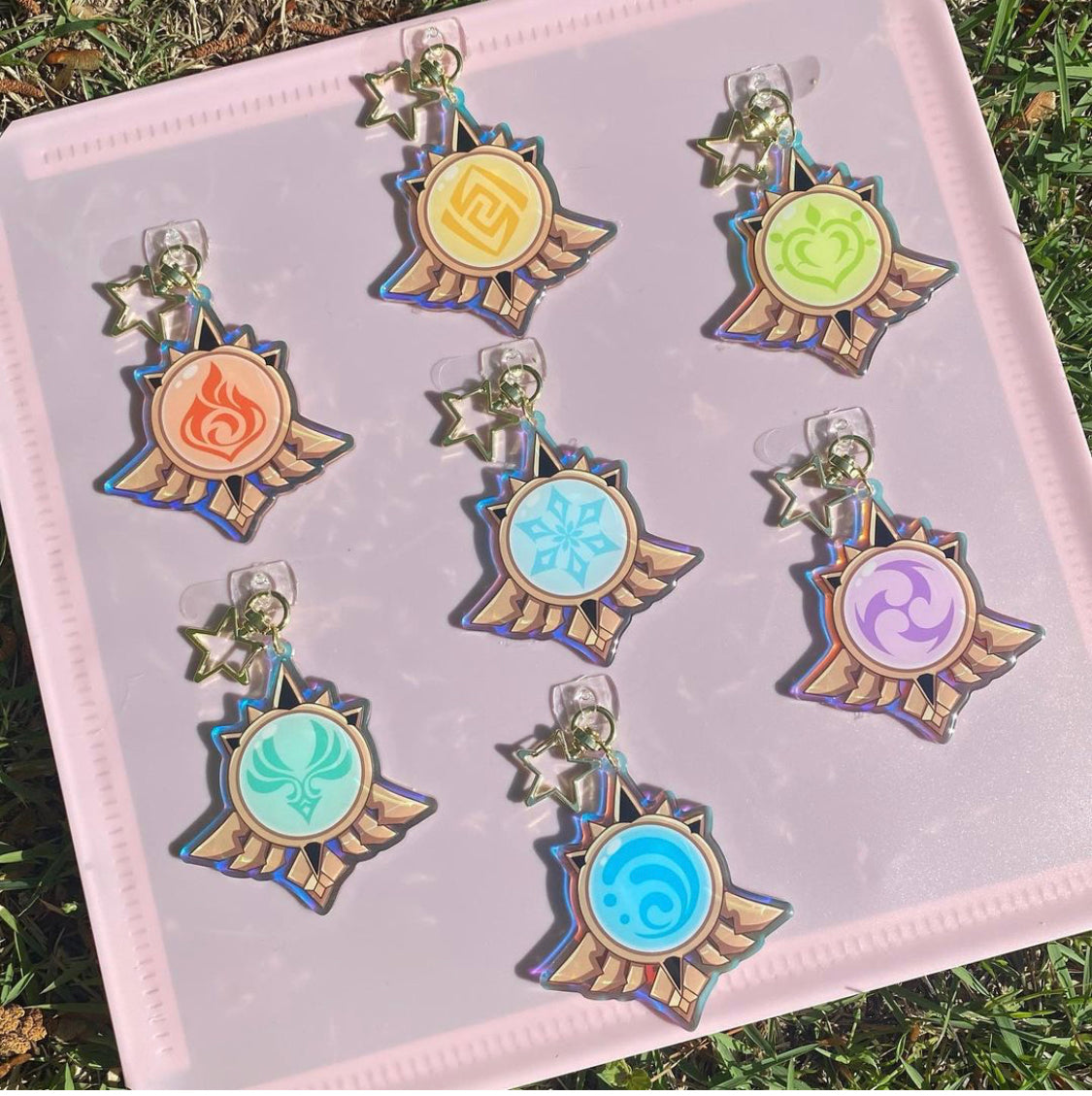 Genshin Impact Vision Acrylic Keychains – Kels Kathleen Glass Art