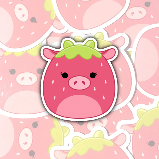 Squishmallow Strawberry Cow Sticker