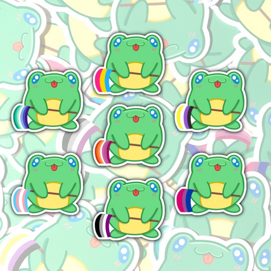 Pride Frog Flag Stickers