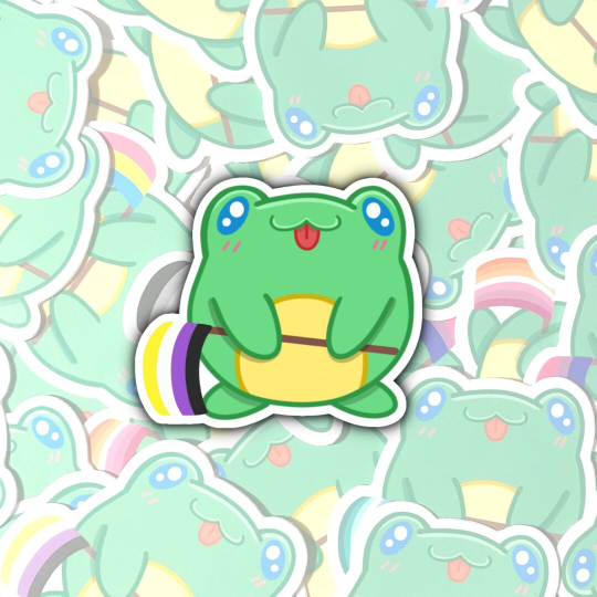 Pride Frog Flag Stickers