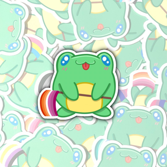 Pride Frog Flag Stickers